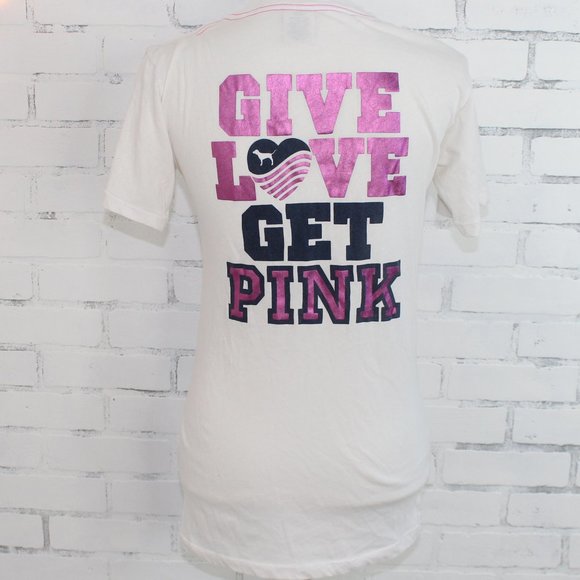 PINK Victoria's Secret Metallic Letters T-Shirt - Picture 4 of 8
